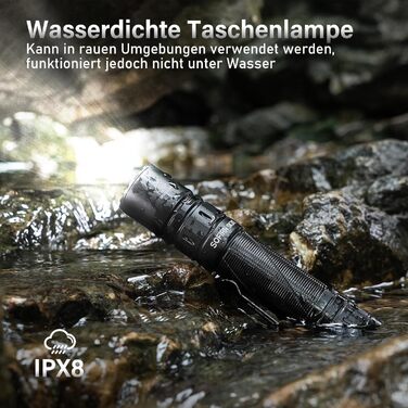 Світлодіодний ліхтарик Sofirn SK30, акумуляторний USB-C, тактичний ліхтарик 3000 люмен, надзвичайно яскравий з 6 режимами світла, максимальна дальність 392 м, з батареєю для EDC, екстрених ситуацій, кемпінгу на природі, пошуку та порятунку