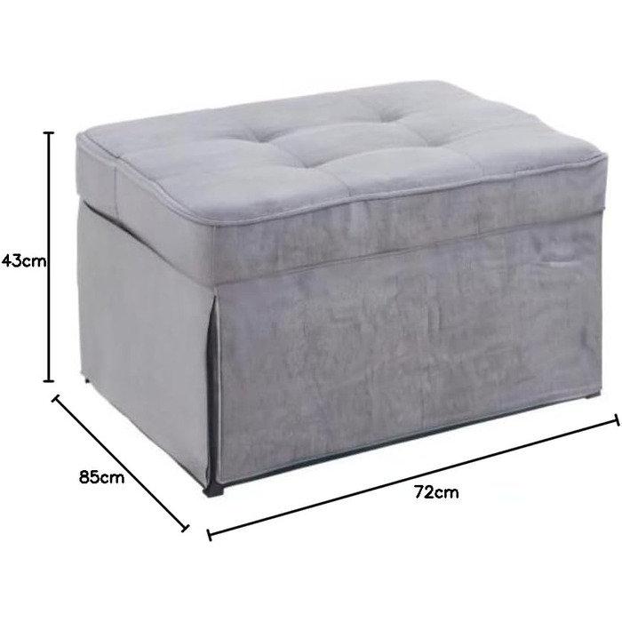 Крісло, шезлонг, табурет Atlantic Home Collection Finn, поліестер, сірий, ШхГхВ 80 см x 72 см x 43 см Сірий 80 см