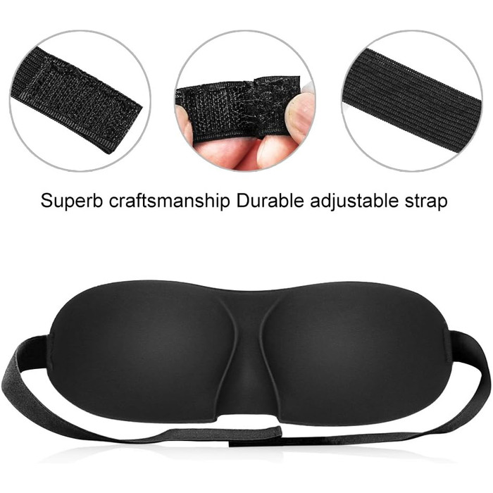 Маска для сну, зручна, регульована, 3D контур, підходить для чоловіків і жінок, 4 шт. и