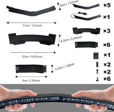 Підсвічування мішні для дартсу Яскраве світлодіодне освітлення на 360 градусів Система підсвічування мішні для дартсу Швидке встановлення без інструментів Підходить для 18-дюймових мішень для дартсу Аксесуари для дартсу