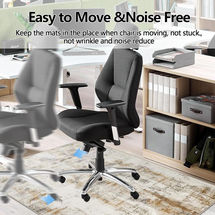 Захисний килимок Famibay для офісних стільців 90x120 см, килимок для домашнього офісу, бежево-коричневий, стійкий до подряпин, килимок для стільців на стільці для твердих підлог, паркет, вінілові підлоги високої щільності, нековзний, миється, бежево-корич