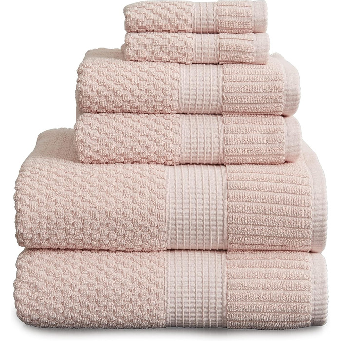 Набір рушників з 100 бавовни, 6 предметів, надзвичайно м'які та поглинаючі, швидкосохнучі, 2 банних рушники, 2 рушники для рук та