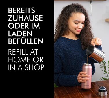 Термокухоль THERMOcaf by THERMOS TC, нержавіюча сталь, 0,35 л, термокружка з нержавіючої сталі, ізольована кружка, дорожня кружка, герметична, зберігає напої гарячими 8 годин і холодними 16 годин, можна мити в посудомийній машині, без BPA, нержавіюча стал