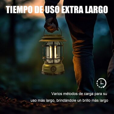 Акумуляторний кемпінговий ліхтар ExtraStar з 3 режимами, аварійне освітлення IPX4, водонепроникний для кемпінгу, походів, риболовлі, відключення електроенергії - оливково-зелений