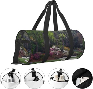 Дорожня сумка з чорно-золотим дизайном, кругла форма, великий об'єм, легка та міцна. Ідеальний подарунок для подорожей, походів, ділових поїздок та занять гольфом, універсальний розмір.