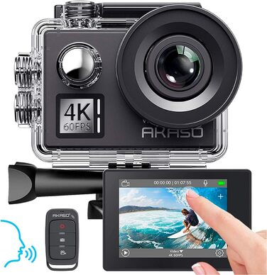 Підводна камера 40M Водонепроникна 20MP WiFi Actioncam зі стабілізацією EIS, 8-кратним зумом, голосовим керуванням, дистанційним керуванням, набором аксесуарів -V50 Elite, 4K60FPS