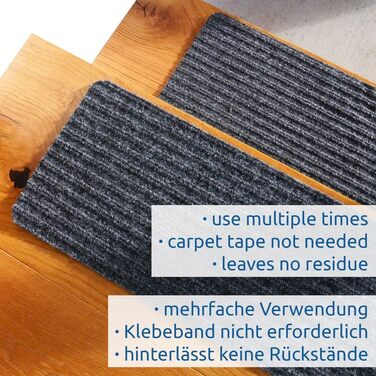 Ваші самоклеючі килимки для сходів GEAR, проступь 76x20 см, килим для сходів з нижньою стороною TPR, клей не потрібен, килим для с