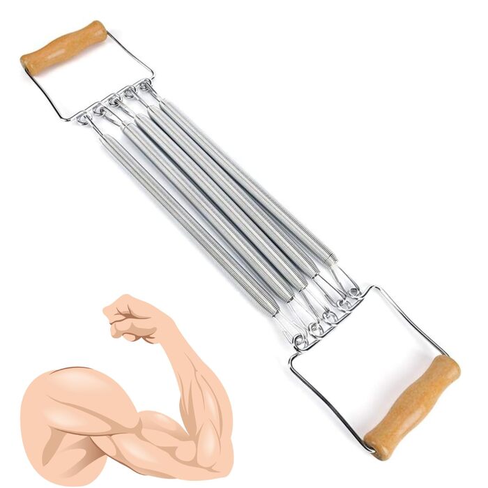 Еспандер для грудей, 60 см/23,6 дюйма з дерев&39яною ручкою для йоги, знімний пружинний еспандер для грудей, пружинний тренажер для м&39язів, тренажер для тренувань, стрічки опору для фітнесу, силових тренувань на грудях та руках