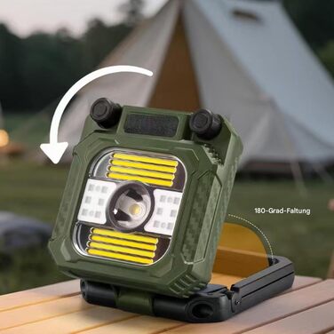 Світлодіодний кемпінговий ліхтар 10,6 см x 10,1 см, складаний, акумуляторний світлодіодний кемпінговий ліхтар, ручна зарядка, спорядження для виживання, походів, риболовлі, нічної роботи, читання, їжі, активного відпочинку на свіжому повітрі