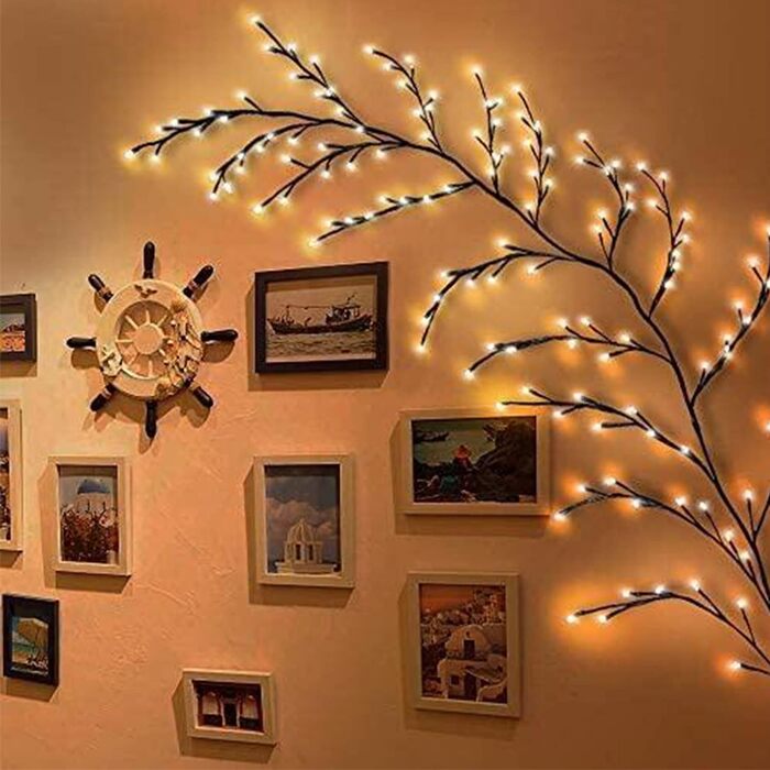 Вітальня з вербової лози для оздоблення стін Підсвічена вербова лоза для домашнього декору Штучне оздоблення стін виноградника 144