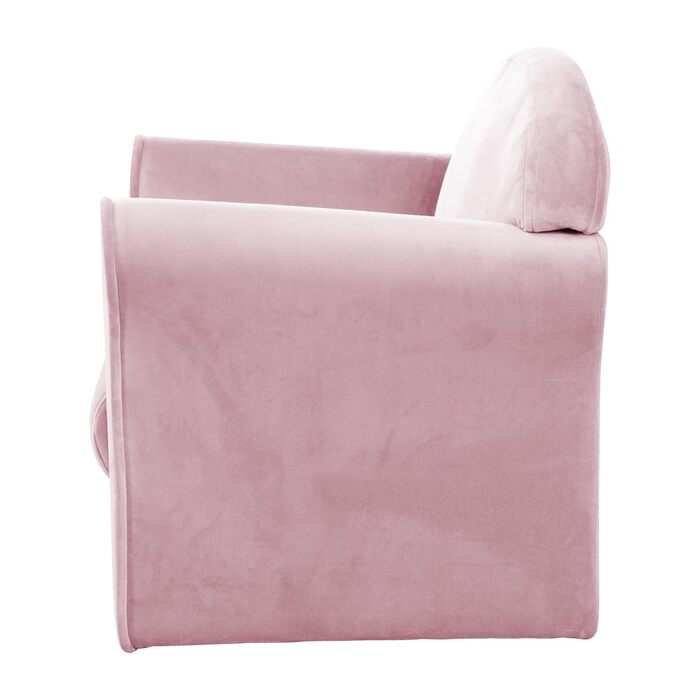Дитяче крісло Lil Диван з підлокітниками - для хлопчиків і дівчаток - зручне дитяче крісло - оксамитова тканина рожевого кольору -