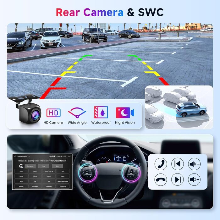 Автомагнітола Hodozzy 2G64G Android для Audi TT MK2 8J 2008-2014 з бездротовим Carplay Android Auto, 7-дюймовий сенсорний екран, 2 Din з навігацією, GPS, WiFi, Bluetooth, EQ/DSP, FM/RDS, радіо з камерою заднього виду