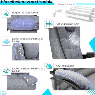 Офісний стілець YODOLLA, вантажопідйомність 200 кг, ергономічне крісло керівника, письмове крісло з функцією відкидання, комп&39ютерне крісло з регульованою висотою та шкіряною підставкою для ніг, сірий