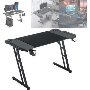 Ігровий стіл Storeo Imp, 140 x 60 см, МДФ / сталь / вуглецеве волокно, чорний