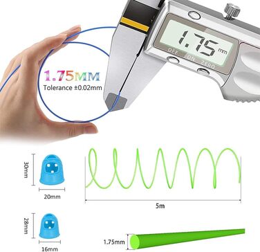 Нитка для 3D-ручки 1,75 мм PLA, нитка для 3D-ручки 15 кольорів, по 5 млн кожен - набір кольорів 3D-ручки для дітей і дорослих, нитка для аксесуарів для 3D-ручки, комплект ниток для PLA, нитка для 3D-принтера