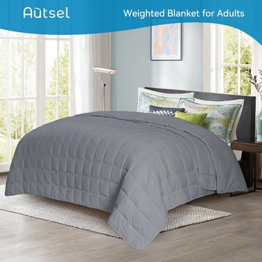 Обтяжена ковдра 9 кг 155x220 см, Обтяжена ковдра, Обтяжена ковдра для дорослих для глибокого сну, Важка ковдра, Антистресова терапевтична ковдра, Релаксаційна ковдра сірого кольору 155x220 см 9 кг
