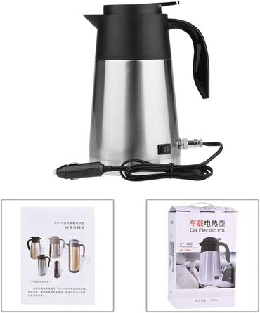 Електрочайник DEWIN для автомобіля, електрочайник портативний 1300мл автомобільний чайник з великою ємністю для подорожей 24В 240В