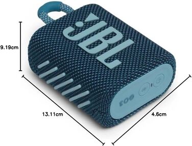 Портативна колонка з Bluetooth, вбудованим акумулятором, водонепроникна та пилонепроникна, синя JBLGO3BLUAM Blue, 3