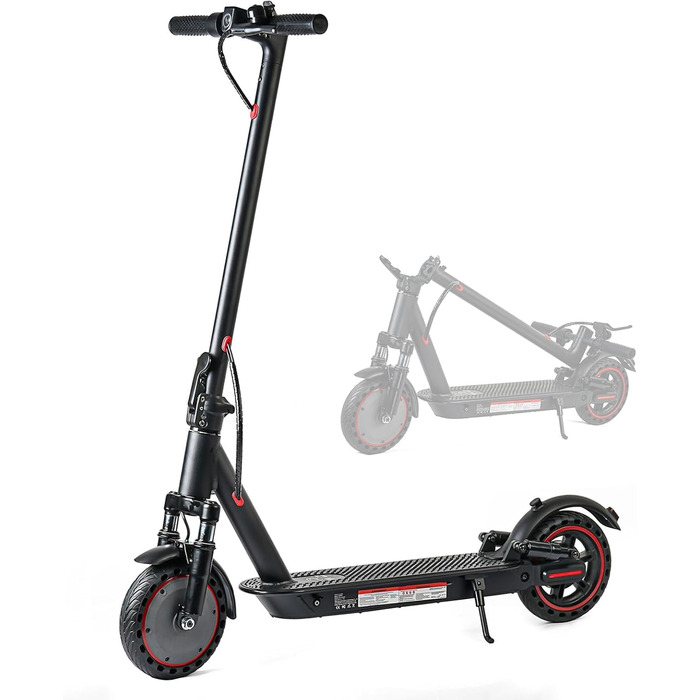 Складаний електричний самокат із допуском для дорослих, передня та задня амортизація, акумулятор 10,4 Аг, запас ходу 2535 кілометрів, підключення до додатку