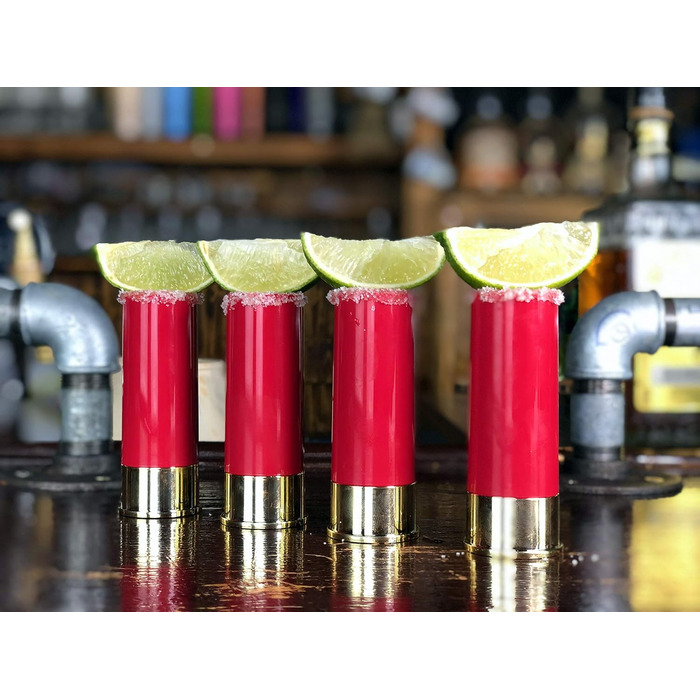 Набір з 12 гільз Чарки Набір з 4 шт. , Патронна гільза Чарки, Алкогольний наливник, Чудова ідея подарунка Набір склянок для пиття