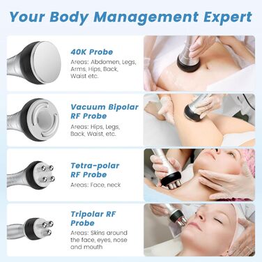 Масажер від целюліту Cozion 40K для схуднення 4 в 1 радіочастотна машина краси для обличчя та тіла, що зміцнює та моделює підтяжку шкіри