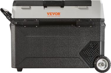 Кемпінговий холодильник VEVOR 53 л Cool Box, 12/24 В рухома електрична морозильна камера 2 в 1 з двома зонами, автомобільний компр