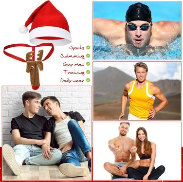 Чоловічий святковий бікіні Hestya, з шапкою Санти, універсальний розмір