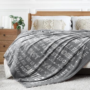 Подарунки для жінок та чоловіків, персоналізована ковдра, подарунок на день народження для жінок, подарунки-подяки для дівчини, сестри, колеги, суперм&39яка фланелева ковдра 62 x 52 дюйми, сірий