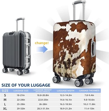 Чохол для валізи з принтом з червоної та білої яловичої шкіри BAFAFA, еластичний захист від подряпин та пилу, чорний, розмір 80