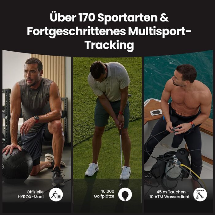 Розумний годинник Amazfit Balance 2 47 мм 1,5-дюймовий AMOLED із сапфіровим склом, офлайн-карти, дводіапазонний GPS, 21 день роботи від батареї, понад 170 спортивних режимів, режим HYROX та гольфу, відстеження серцевого ритму та сну для Android та iPhone