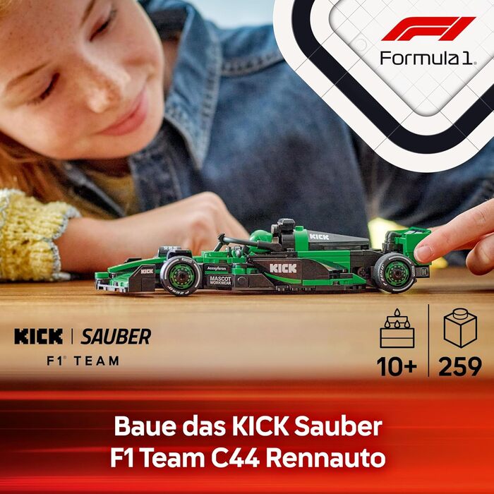 Конструктор LEGO Speed Champions Kick Sauber F1 Team C44 Racing Car 77247, 259 деталей, гоночний болід
