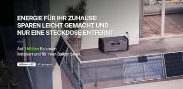 Сонячна батарея Hoymiles HiBattery AC ємністю 1,92 кВтгод, рішення для зберігання енергії &quotпідключи та працюй&quot для балконних електростанцій та фотоелектричних систем, з можливістю розширення до 11,52 кВтгод (0 ПДВ згідно з 12 абзац 3 UStG, HiBatte