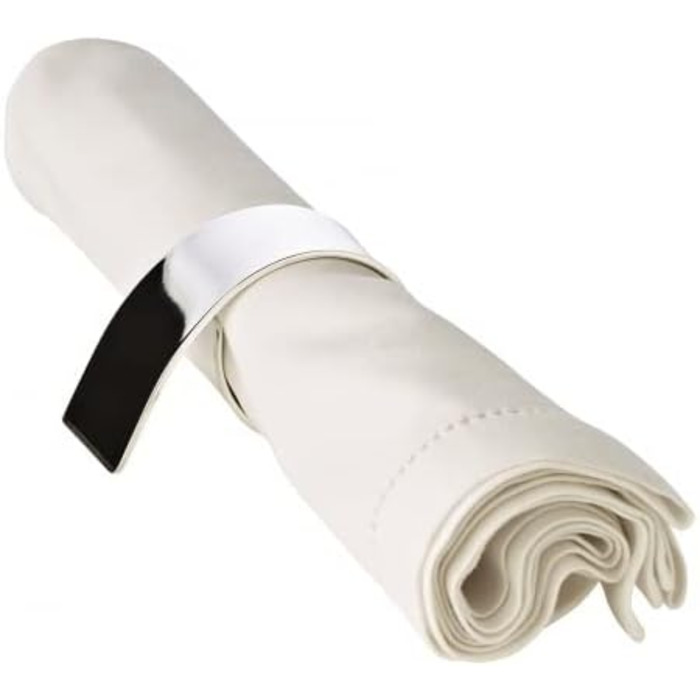 Набір з 2 кілець для серветок Volute, елегантні посріблені, стійкі до потемніння, довжина 6 см, діаметр 3,5 см, прикраса столу для весілля