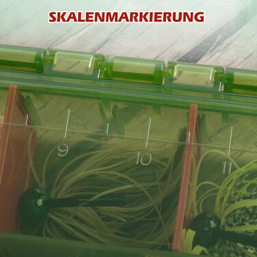 Прозора скринька для рибальських снастей з вимірювальною лінійкою, регульованими роздільниками та нековзними подвійними засувками для рибальських аксесуарів Ергономічна ручка (опціонально) з ручкою для перенесення, 2 шт. (27,5*18,5*4,2 см), 3600 -