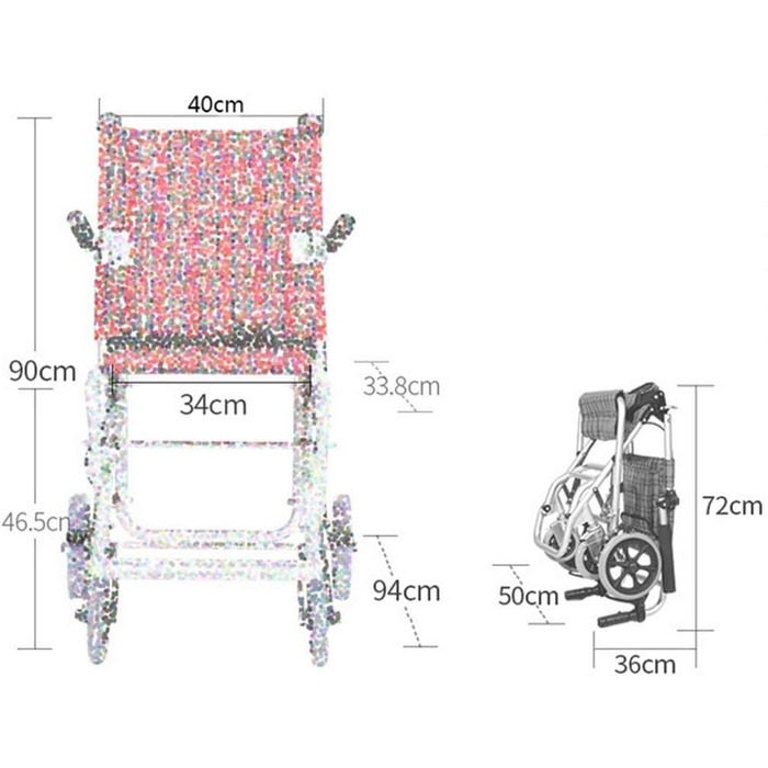 Інвалідне крісло, розбірне легке крісло з алюмінієвого сплаву, ультрапортативне інвалідне крісло, мініатюрне ручне гальмо, транскордонні подорожі для дітей та людей похилого віку, Easy Wa