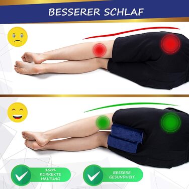 Подушка для колін для сну на боці з піною з ефектом пам&39яті, ортопедична подушка для ніг, полегшення болю в спині, суглобах та колінах, для підтримки під час вагітності