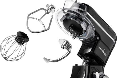 Універсальний кухонний комбайн Lehmann 3 в 1 комплект Планетарна мішалка Багатофункціональний кухонний комбайн з м'ясорубкою включаючи соковижималку 1,5 л і чашу з нержавіючої сталі 5 л