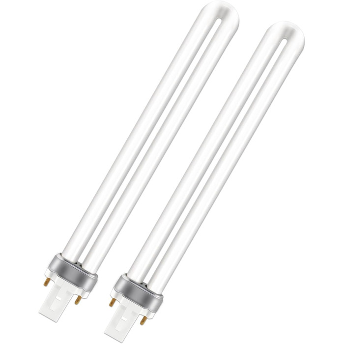Контактна компактна люмінесцентна лампа 11 Вт, теплий білий 2700K, 890 лм, G23 2-контактні CFL енергозберігаючі лампи, U-подібна трубка, підходить для вітальні, спальні, коридору, без затемнення, 2 шт., 23 2-