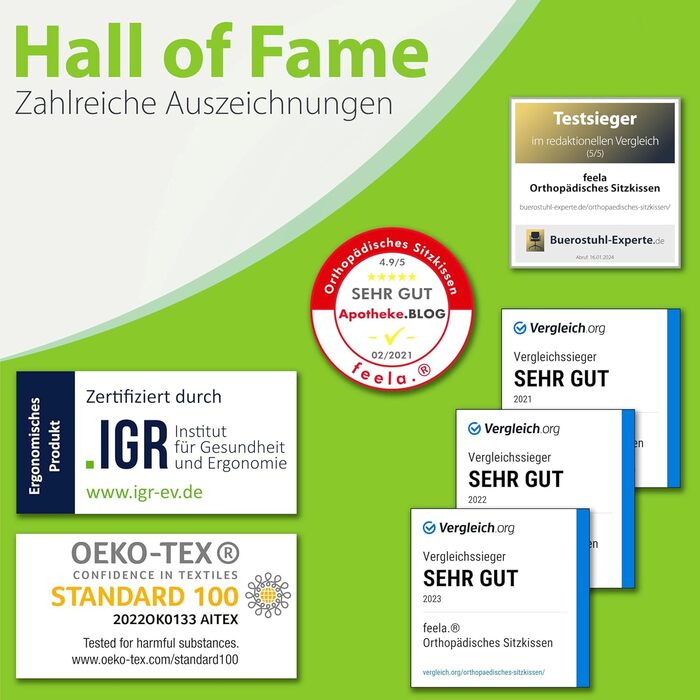 Ортопедична подушка для сидіння feela. 3 рівні жорсткості ПЕРЕМОЖЕЦЬ ТЕСТУ Ергономічна подушка для сидіння для офісного крісла та автомобіля Знеболює, полегшує стан куприка, забезпечує комфорт під час сидіння та сприяє кровообігу (Жорстка) Жорстка (80-110