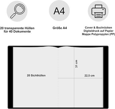 Папка для звітів Minilino 20 Premium Clear Sleeves A4 ЗАХИСТ І ЗБЕРІГАННЯ СЕРТИФІКАТІВ Папка для документів у початковій школі Папка - для дівчаток (Rainbow Pink)