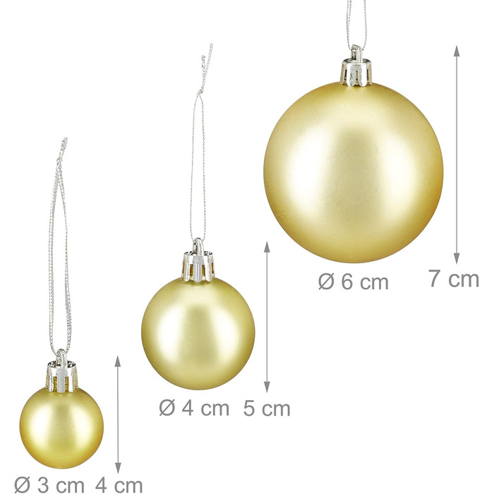 Різдвяні кульки набір із 100 шт золоті Relaxdays