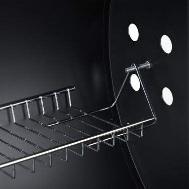 Гриль на вугіллі, великий мобільний гриль з кришкою, регульована вентиляція, міцний, розміри 96,5 x 103 x 64,5 см, чорний