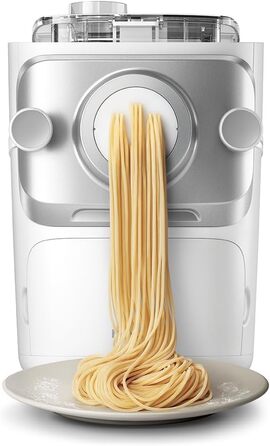 Автоматична хлібопічка для пасти Philips PastaMaker серії 7000, біла 8 видів пасти, 6 дисків для формування, LED-дисплей, без ваг