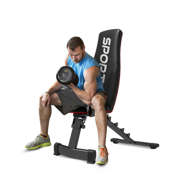 Складана та регульована силова лава, багатофункціональна силова лава для домашнього фітнесу, похила лава з 5-позиційним регулюванням, вантажопідйомність 300 кг