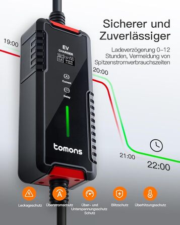 Тип 2 зарядний кабель Schuko 3,5 кВт, 16А, 6М зарядний кабель електромобіля, мобільний зарядний пристрій для електромобіля Wallbox