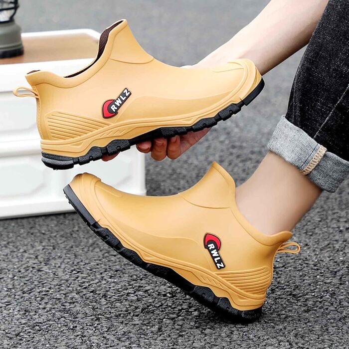 Чоловіче водне взуття/гумові чоботи, дощовик, ідеально підходить для дощових днів, ідеально підходить для весни та літа, універсальне взуття, для активного відпочинку, зручне, захисне, для подорожей та походів, розмір 40 EU, хакі
