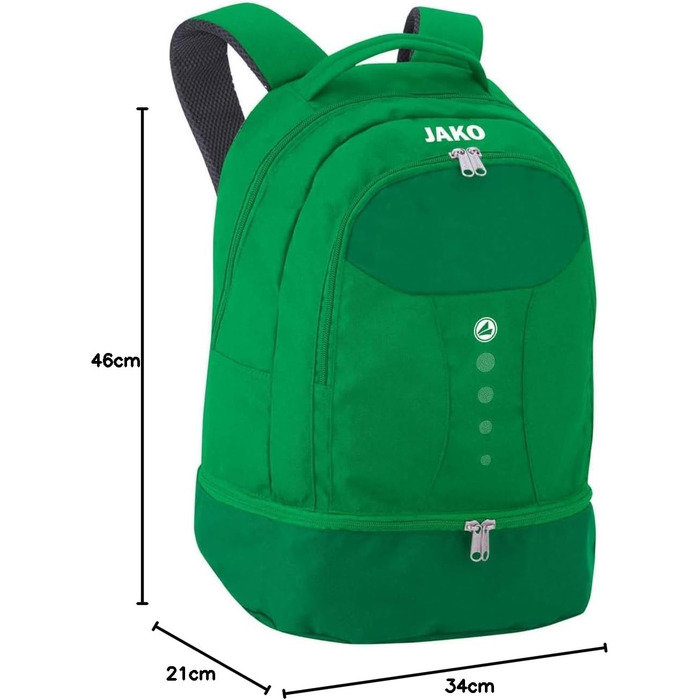 Рюкзак JAKO Striker, гендерно-нейтральний, порожній/без розміру, спортивно-зелений