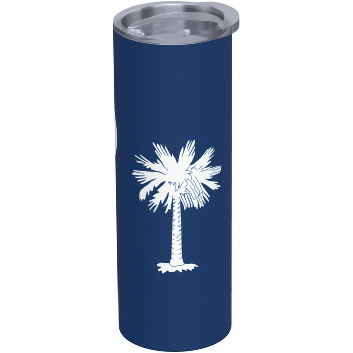 Кухоль з прямою трубочкою, дизайн прапор Південної Кароліни, друкований, дорожній кухоль, підходить для кемпінгу, офісу та дому, 590 мл