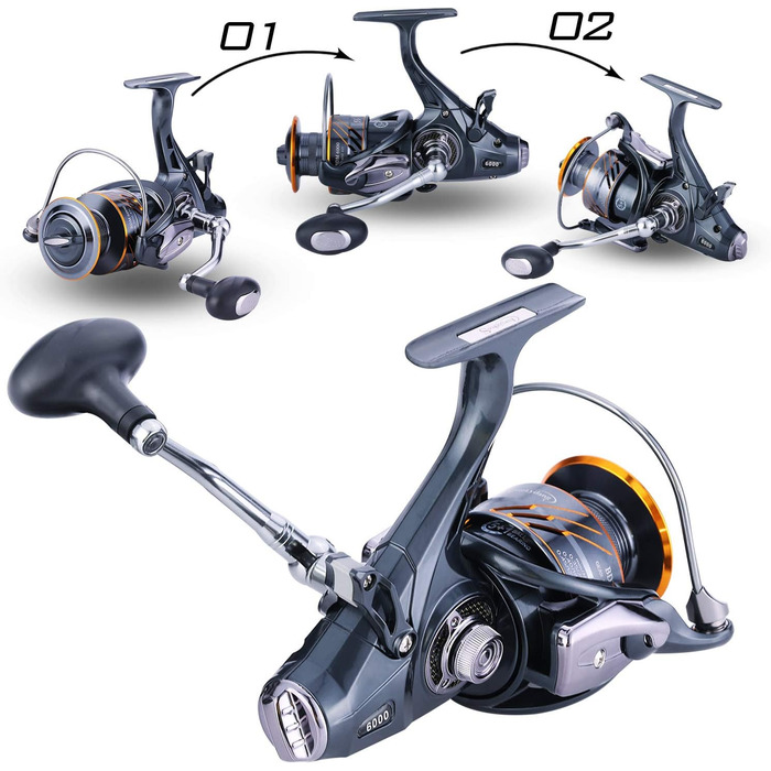 Котушка для лову коропа Sougayilang 5 1 екранована котушка з нержавіючої сталі BB-вуглецевого волокна з безперешкодним перетягуванням котушки для коропової котушки для морської або прісноводної спінінгової риболовлі BDM-6000