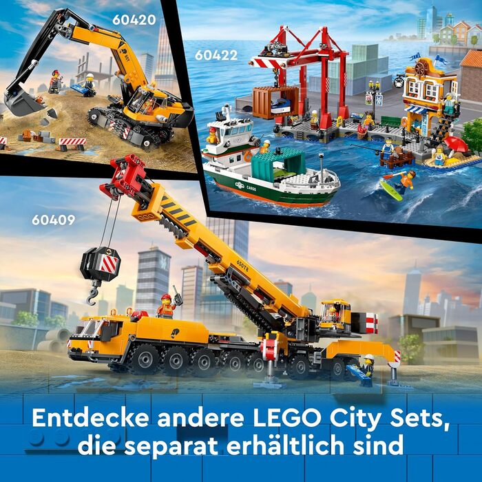 Евакуатор LEGO City зі спортивним автомобілем, іграшкова машинка для хлопчиків та дівчаток віком від 4 років, подарунок на день народження для дітей, іграшкова вантажівка з 2 мініфігурками та аксесуарами, такими як кохлеарний імплантат 60435